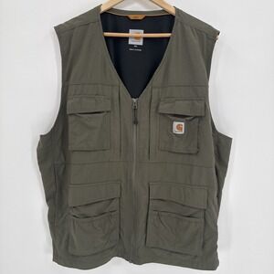 Carhartt Mens Green Lightweight Force Rain Defender Vest Size 2XL Outdoors